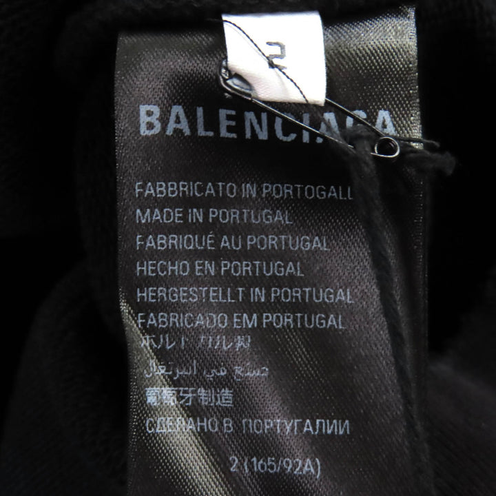 未使用品△BALENCIAGA バレンシアガ 739024 VALENTINE CD HOODIE コットン100％ バレンタイン CDダメージ プルオーバーパーカー 2 正規品