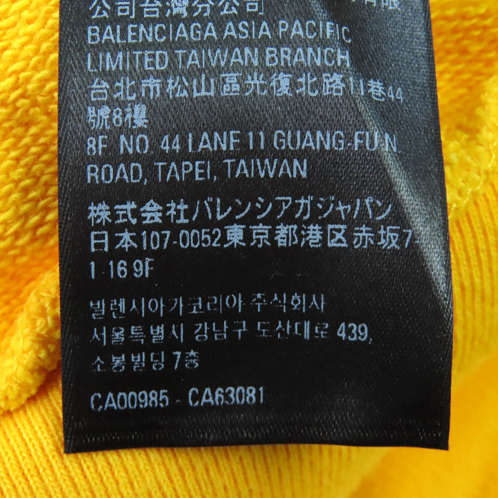 未使用品△BALENCIAGA バレンシアガ 23SS 720426 コットン100％ キャンペーンロゴ ダメージ加工 フーディー パーカー イエロー XS 正規品