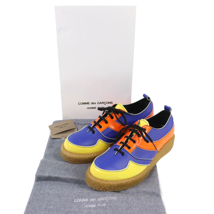 未使用品△COMME des GARCONS HOMME PLUS コムデギャルソンオムプリュス PA-K102 配色 レザースニーカー マルチカラー 24 箱付き 日本製
