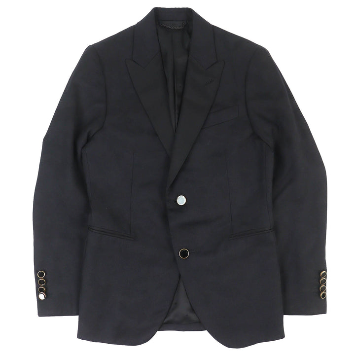 極美品△LOUIS VUITTON ルイヴィトン 20AW シルク混 シャドーモノグラム カモフラ総柄 シングルテーラードジャケット ブラック 44 正規品