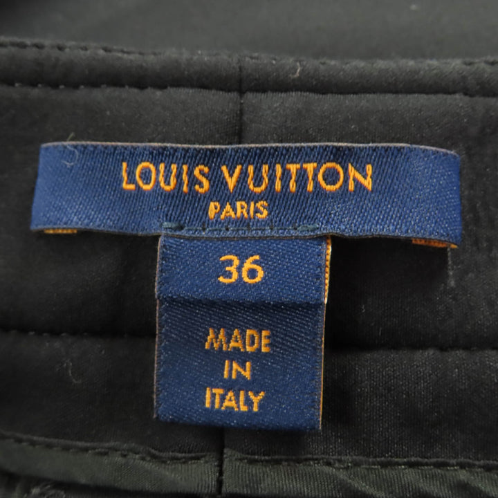 極美品☆LOUIS VUITTON ルイヴィトン 22SS モノグラム ディテール カーゴパンツ ブラック 36 イタリア製 正規品 レディース