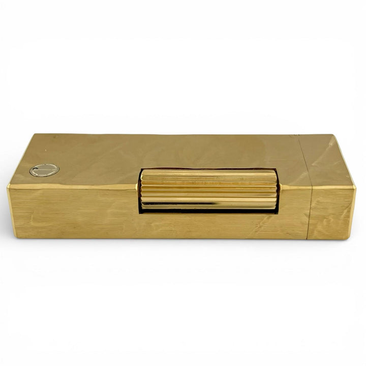 良品▲Dunhill ダンヒル スクエア 総柄 ローラー式 喫煙具 ガス ライター GPゴールド スイス製 メンズ 着火確認済み