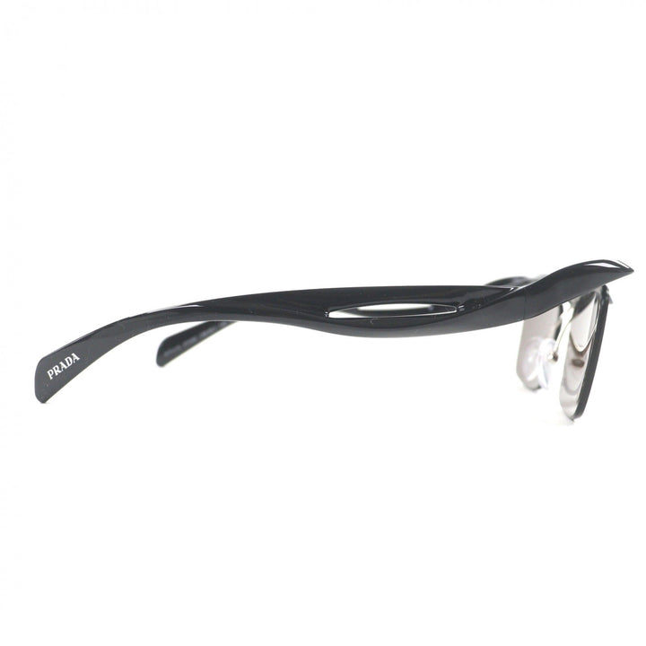 極美品▼PRADA プラダ SPRA15 スクエアレンズ サングラス ブラック 47□20 135 デモレンズ 箱・保存袋・ケース付き イタリア製 メンズ