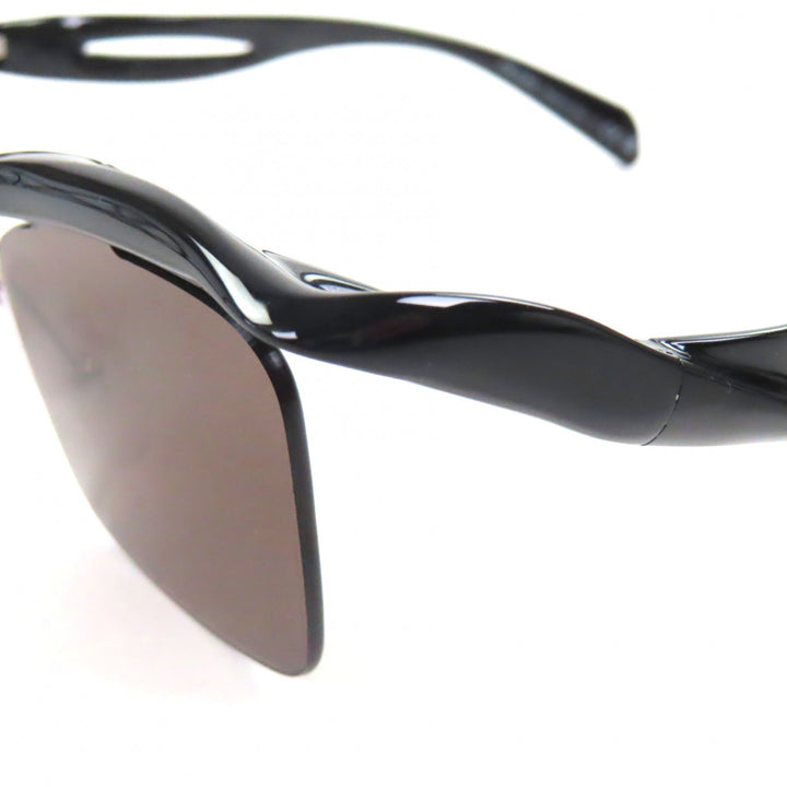 極美品▼PRADA プラダ SPRA15 スクエアレンズ サングラス ブラック 47□20 135 デモレンズ 箱・保存袋・ケース付き イタリア製 メンズ