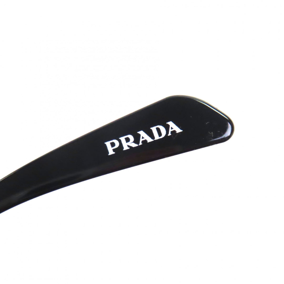 極美品▼PRADA プラダ SPRA15 スクエアレンズ サングラス ブラック 47□20 135 デモレンズ 箱・保存袋・ケース付き イタリア製 メンズ