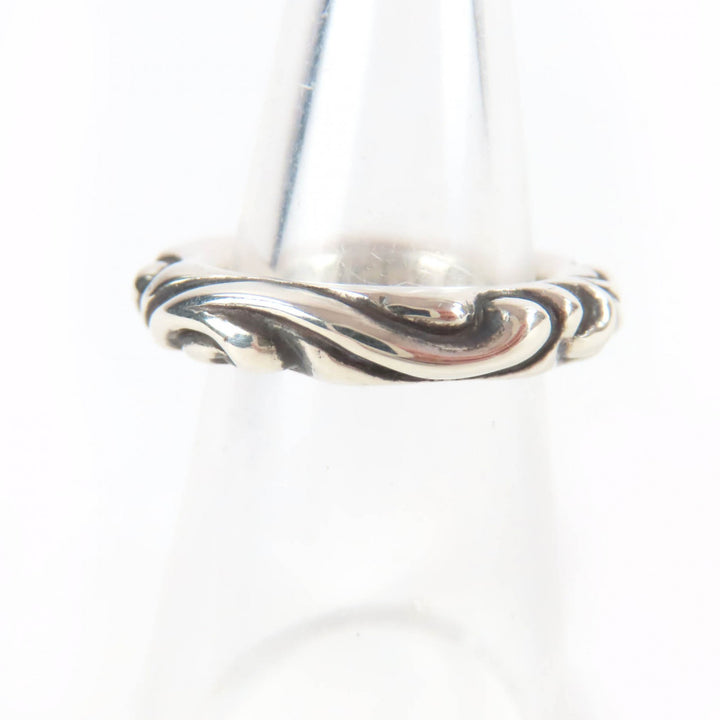 極美品☆CHROME HEARTS クロムハーツ SCROLL BAND RING スクロールバンドリング 925 シルバー JP10号相当 重量8.83g レディース