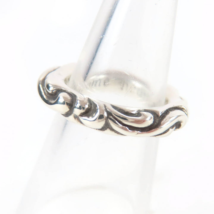 極美品☆CHROME HEARTS クロムハーツ SCROLL BAND RING スクロールバンドリング 925 シルバー JP10号相当 重量8.83g レディース