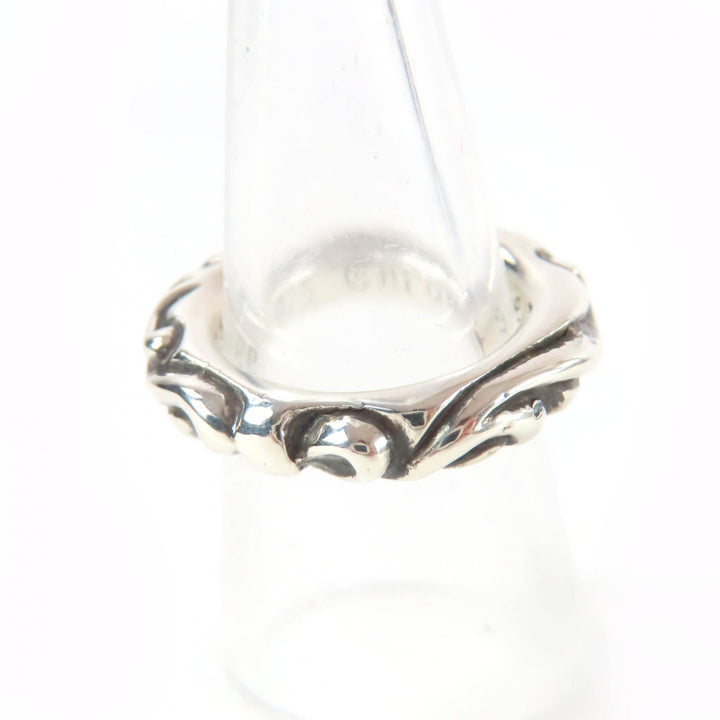 極美品☆CHROME HEARTS クロムハーツ SCROLL BAND RING スクロールバンドリング 925 シルバー JP10号相当 重量8.83g レディース