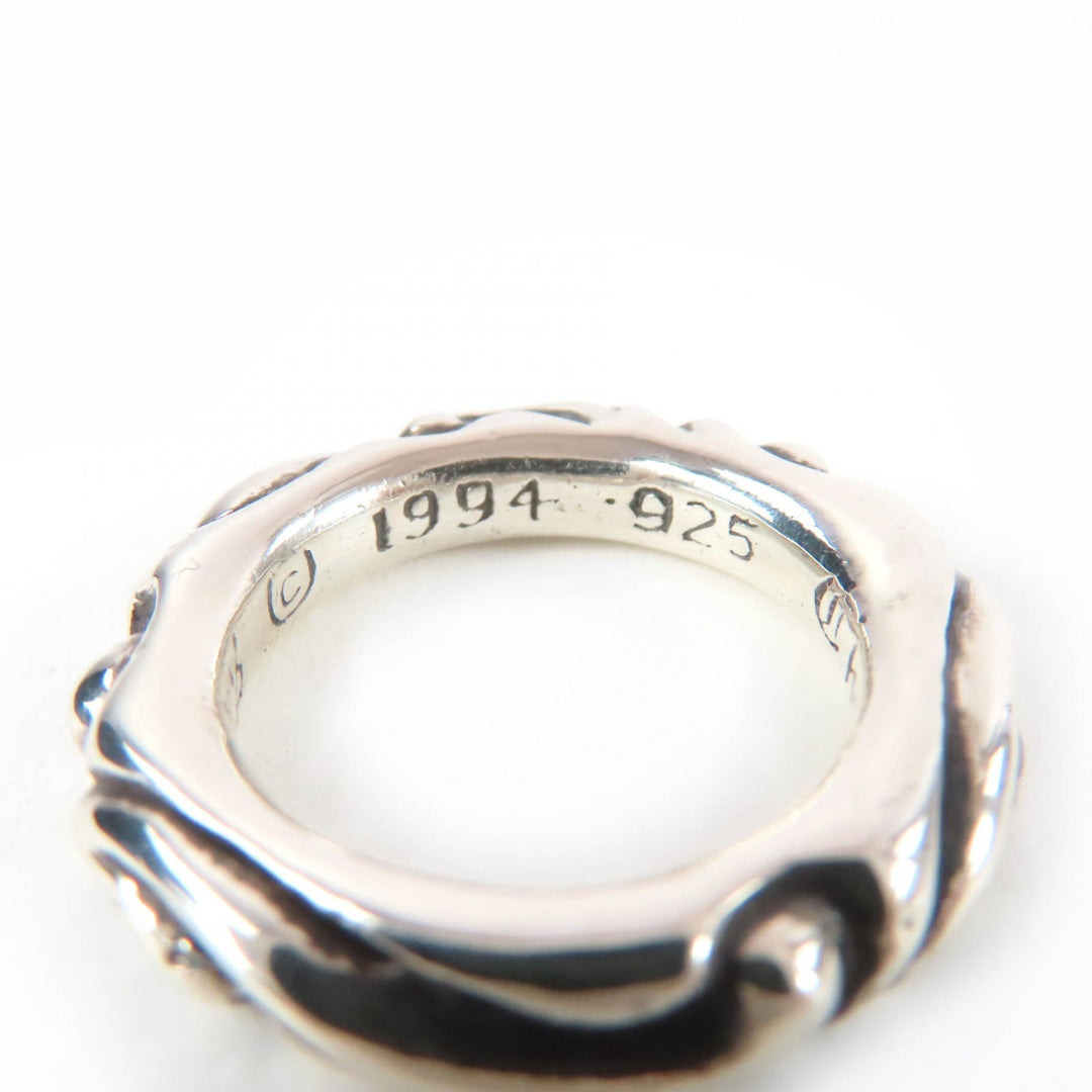 極美品☆CHROME HEARTS クロムハーツ SCROLL BAND RING スクロールバンドリング 925 シルバー JP10号相当 重量8.83g レディース