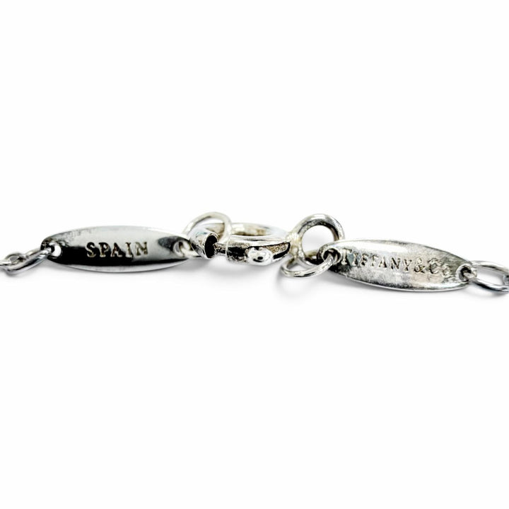 美品△TIFFANY&amp;Co. ティファニー カラー バイザヤード AG925 1Pピンクサファイア ネックレス シルバー スペイン製 重量1.6g 箱・保存袋付