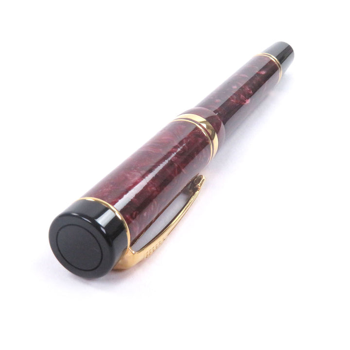 美品□PARKER パーカー ヴィンテージ デュオフォールド 18K Fニブ センテニアル 旧型 万年筆 マーブルレッド ゴールド ケース付き メンズ