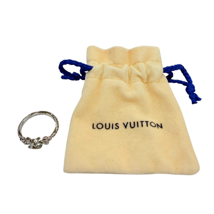 美品☆LOUIS VUITTON ルイヴィトン 2024年製 M1188S リング・LVアイコニック ラインストーン シルバー S JP10号相当 イタリア製 保存袋付