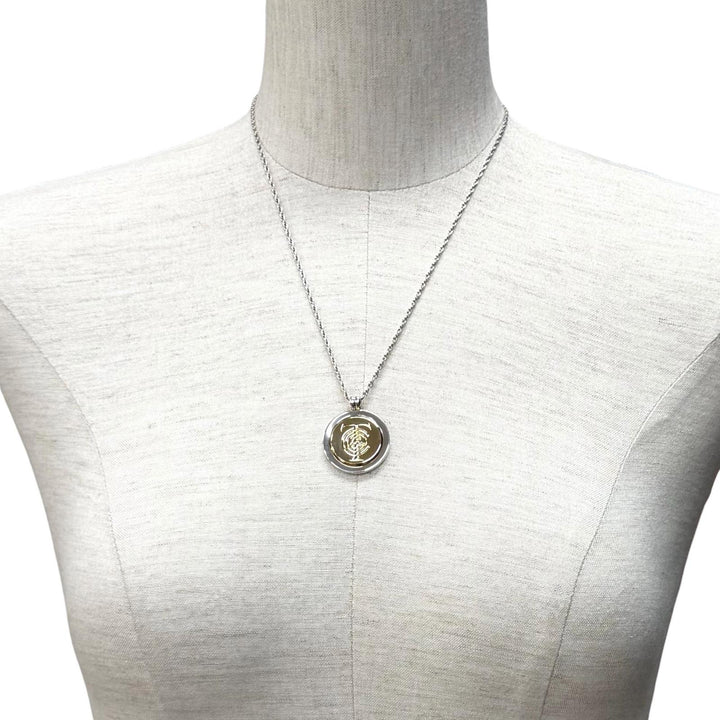 美品★TIFFANY&amp;Co. ティファニー 925 750 T&amp;C コイン ネックレス コンビ ペンダント シルバー ゴールド 重量14.4g レディース