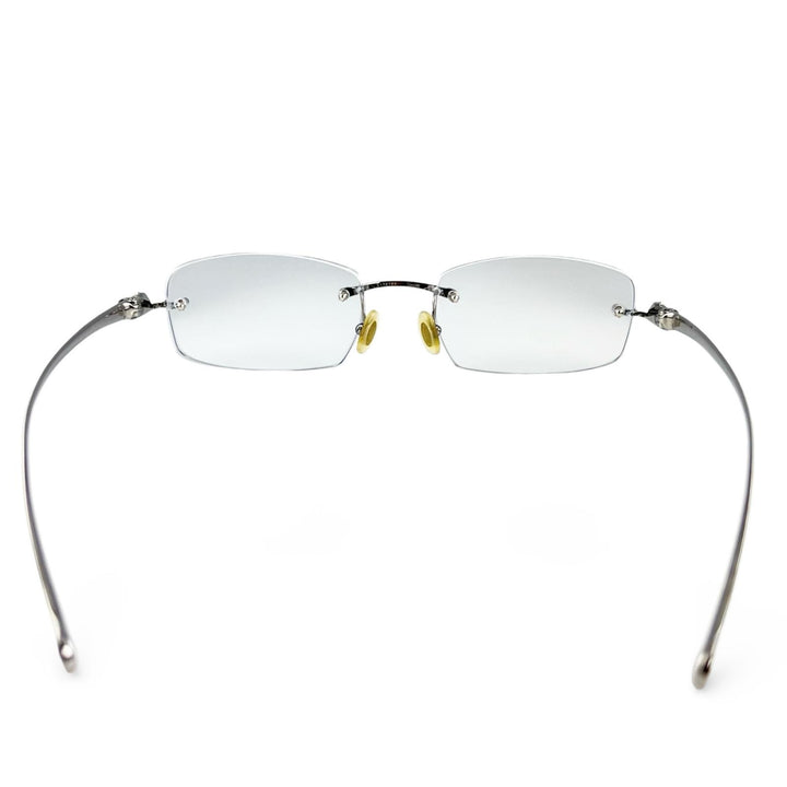 極美品▲Cartier カルティエ パンテール ヘアライン ツーポイント リムレス メガネ 眼鏡 アイウェア シルバー □18 135 度入り 仏製