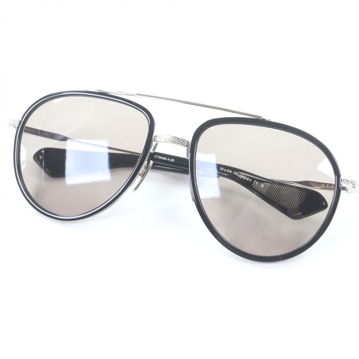 極美品□DITA ディータ DTS456 AVIATIA-ONE ツーブリッジ アイウェア サングラス ブラック シルバー 57□19-140 デモレンズ 日本製