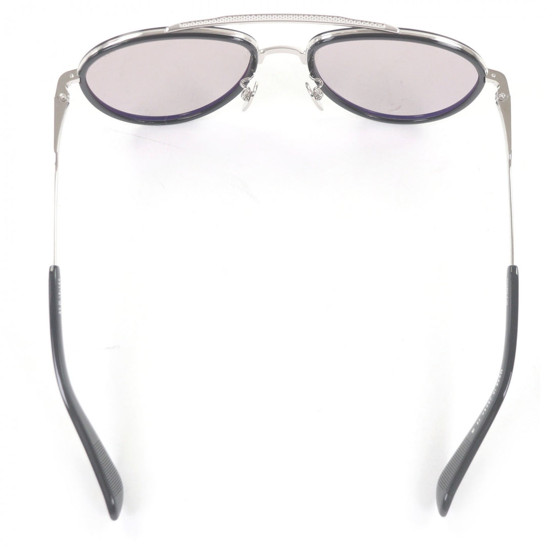 極美品□DITA ディータ DTS456 AVIATIA-ONE ツーブリッジ アイウェア サングラス ブラック シルバー 57□19-140 デモレンズ 日本製