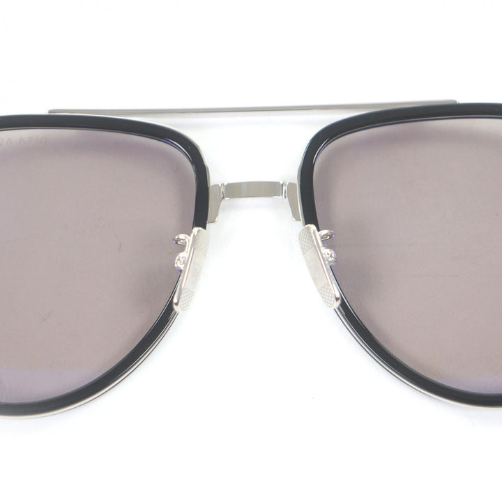極美品□DITA ディータ DTS456 AVIATIA-ONE ツーブリッジ アイウェア サングラス ブラック シルバー 57□19-140 デモレンズ 日本製