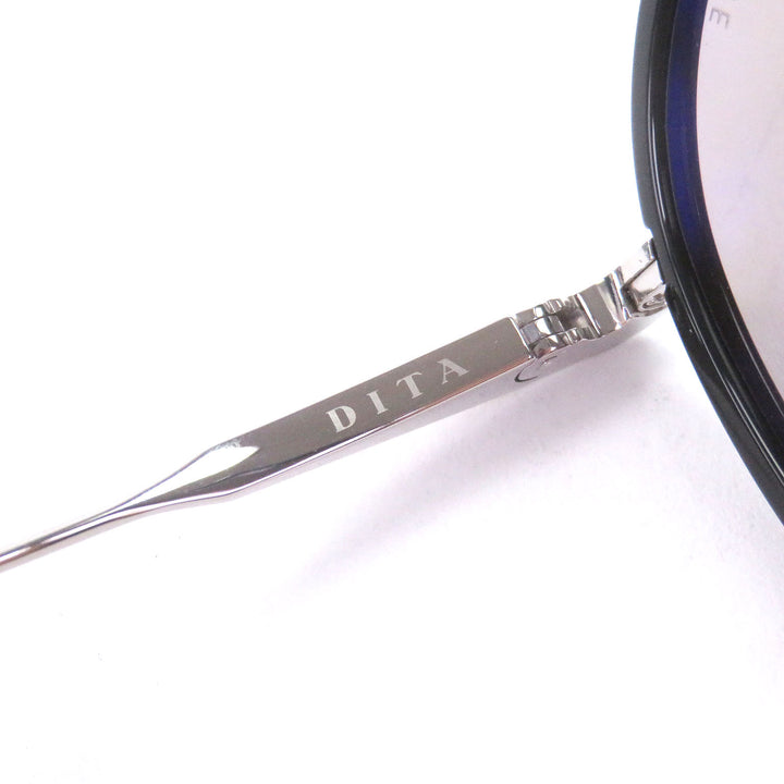 極美品□DITA ディータ DTS456 AVIATIA-ONE ツーブリッジ アイウェア サングラス ブラック シルバー 57□19-140 デモレンズ 日本製