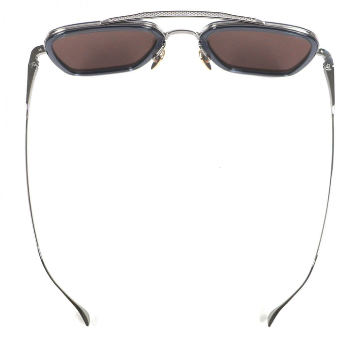 極美品▼DITA ディータ FLIGHT006 ツーブリッジ アイウェア サングラス クリアブルー シルバー 52□22-144 デモレンズ 日本製 メンズ