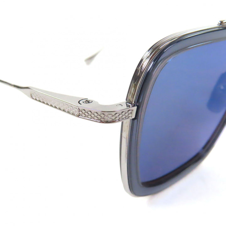 極美品▼DITA ディータ FLIGHT006 ツーブリッジ アイウェア サングラス クリアブルー シルバー 52□22-144 デモレンズ 日本製 メンズ