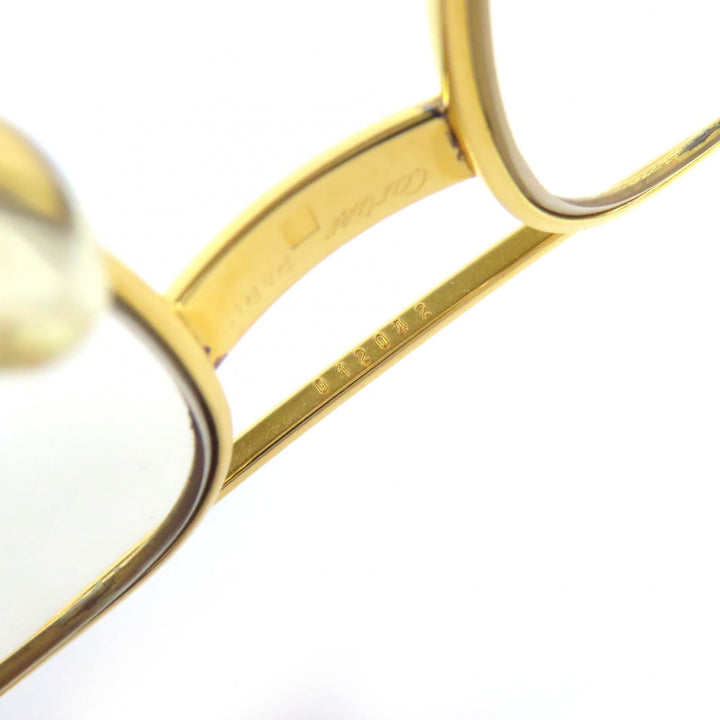 美品△Cartier カルティエ ヴィンテージ ー トリニティ ツーブリッジ メガネ 眼鏡 アイウェア ゴールド ボルドー フランス製 メンズ