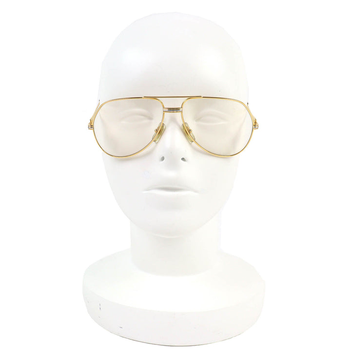 美品△Cartier カルティエ ヴィンテージ ー トリニティ ツーブリッジ メガネ 眼鏡 アイウェア ゴールド ボルドー フランス製 メンズ