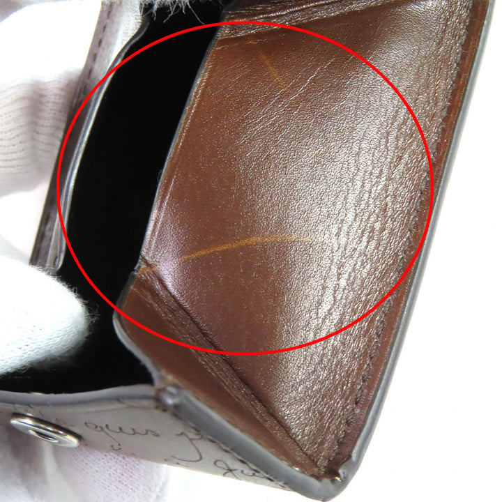美品△BERLUTI ベルルッティ オリジン カリグラフィ レザー コインケース 小銭入れ コンパクト ブラウン 保存袋付き イタリア製 メンズ