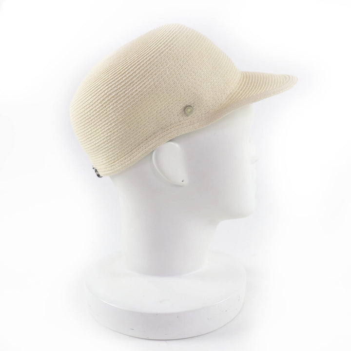 極美品☆HERMES エルメス エマ シルバー金具 セリエ金具 キャップ キャスケット 麦わら帽子 アイボリー 57 イタリア製 レディース