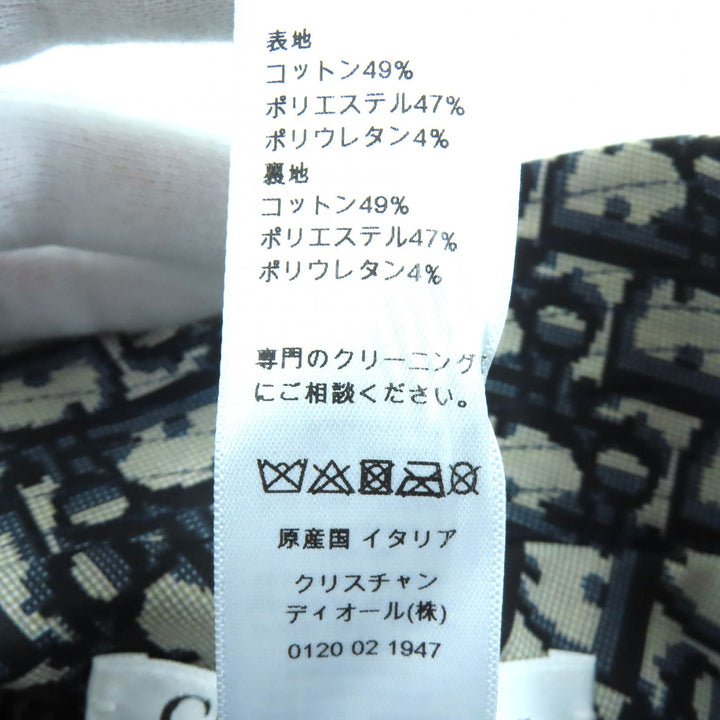 美品△DIOR ディオール オム 14CHE923I134 コットン オブリーク チェック柄 リバーシブル バケットハット 帽子 ネイビー 58 伊製 正規品
