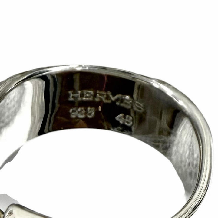 美品★HERMES エルメス ヴィンテージ 925 フォールディング リング 指輪 シルバー 48 （JP7号相当） 重量7.3g レディース