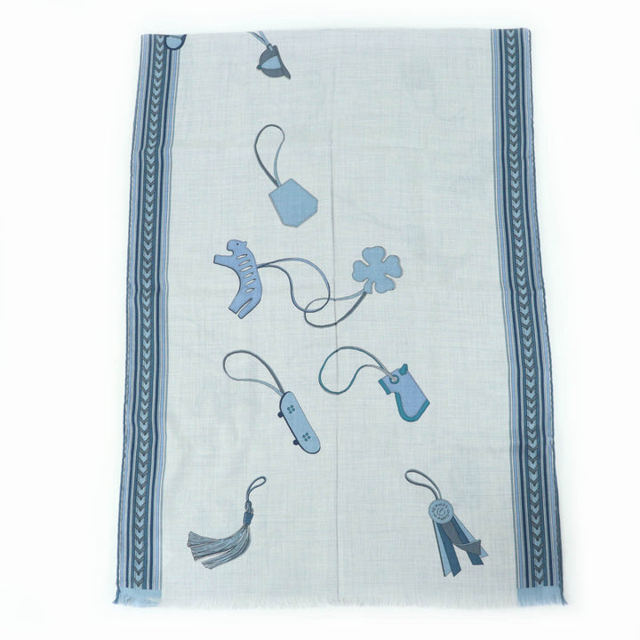 未使用品☆HERMES エルメス ET GRIS GRIS レクタングル カシミヤ シルク CHINE/CIEL/BLEU ストール 箱付き フランス製 レディース