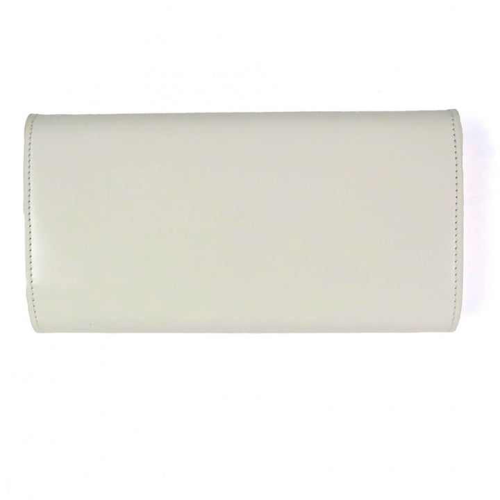 未使用品◇JIL SANDER ジルサンダー J09UI0001 フラップロングウォレット レザー 長財布 オフホワイト 保存袋付き イタリア製 レディース