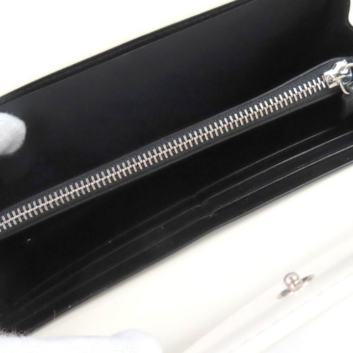 未使用品◇JIL SANDER ジルサンダー J09UI0001 フラップロングウォレット レザー 長財布 オフホワイト 保存袋付き イタリア製 レディース