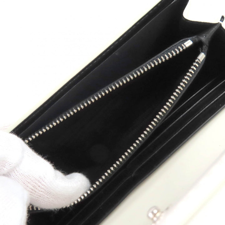 未使用品◇JIL SANDER ジルサンダー J09UI0001 フラップロングウォレット レザー 長財布 オフホワイト 保存袋付き イタリア製 レディース
