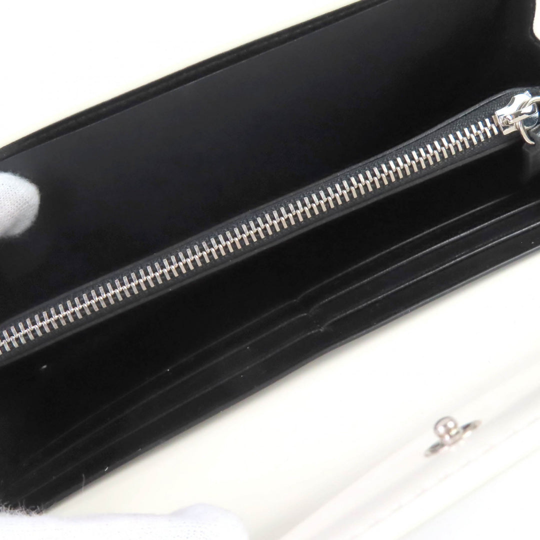 未使用品◇JIL SANDER ジルサンダー J09UI0001 フラップロングウォレット レザー 長財布 オフホワイト 保存袋付き イタリア製 レディース