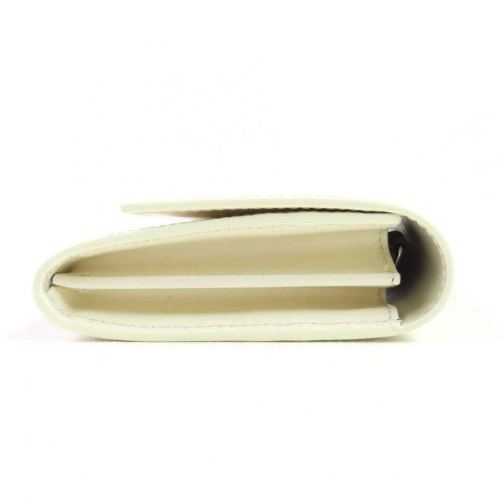 未使用品◇JIL SANDER ジルサンダー J09UI0001 フラップロングウォレット レザー 長財布 オフホワイト 保存袋付き イタリア製 レディース
