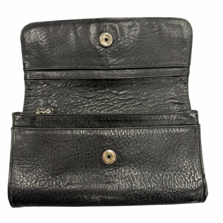 良品▼CHROME HEARTS クロムハーツ JUDY CROSS BALL ジュディ レザー SV925 クロス ボール ボタン レザーウォレット 長財布