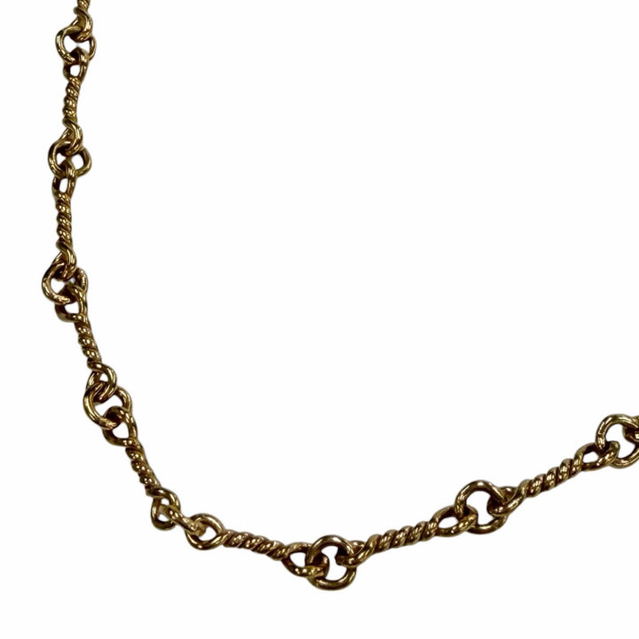 美品▼CHROME HEARTS クロムハーツ 22K NECKCHAIN T16 ツイストチェーン 16インチ ネックレス ゴールド 重量7.4g メンズ アクセサリー