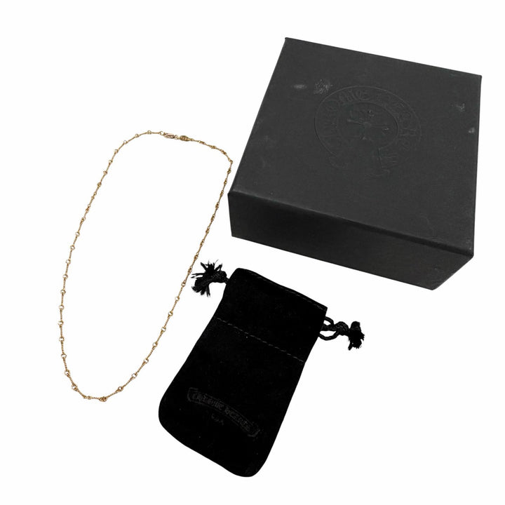 美品▼CHROME HEARTS クロムハーツ 22K NECKCHAIN T16 ツイストチェーン 16インチ ネックレス ゴールド 重量7.4g メンズ アクセサリー
