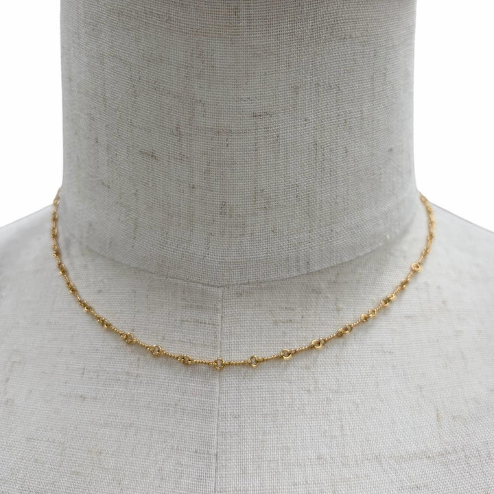 美品▼CHROME HEARTS クロムハーツ 22K NECKCHAIN T16 ツイストチェーン 16インチ ネックレス ゴールド 重量7.4g メンズ アクセサリー