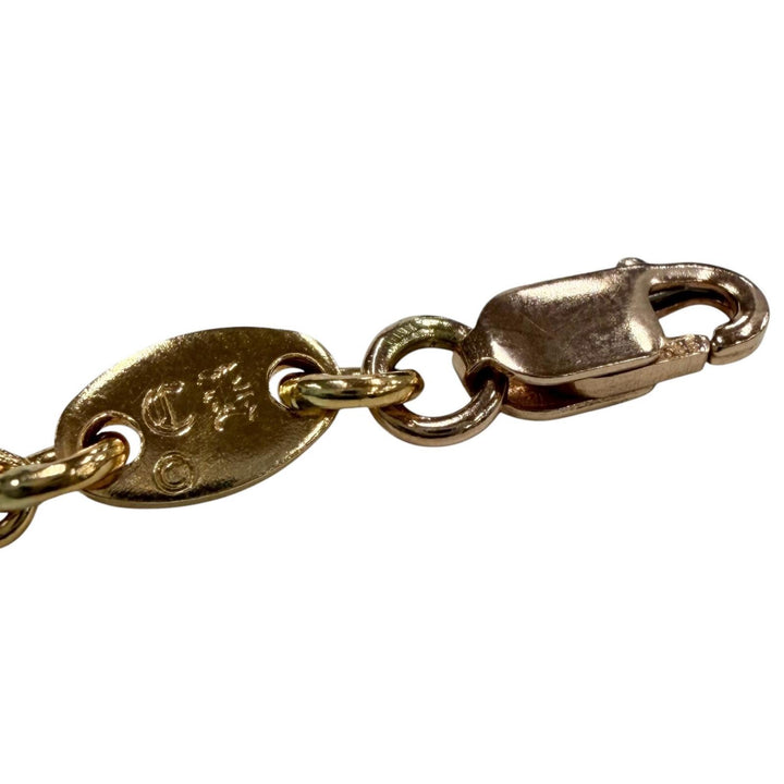 美品▼CHROME HEARTS クロムハーツ 22K NECKCHAIN T16 ツイストチェーン 16インチ ネックレス ゴールド 重量7.4g メンズ アクセサリー