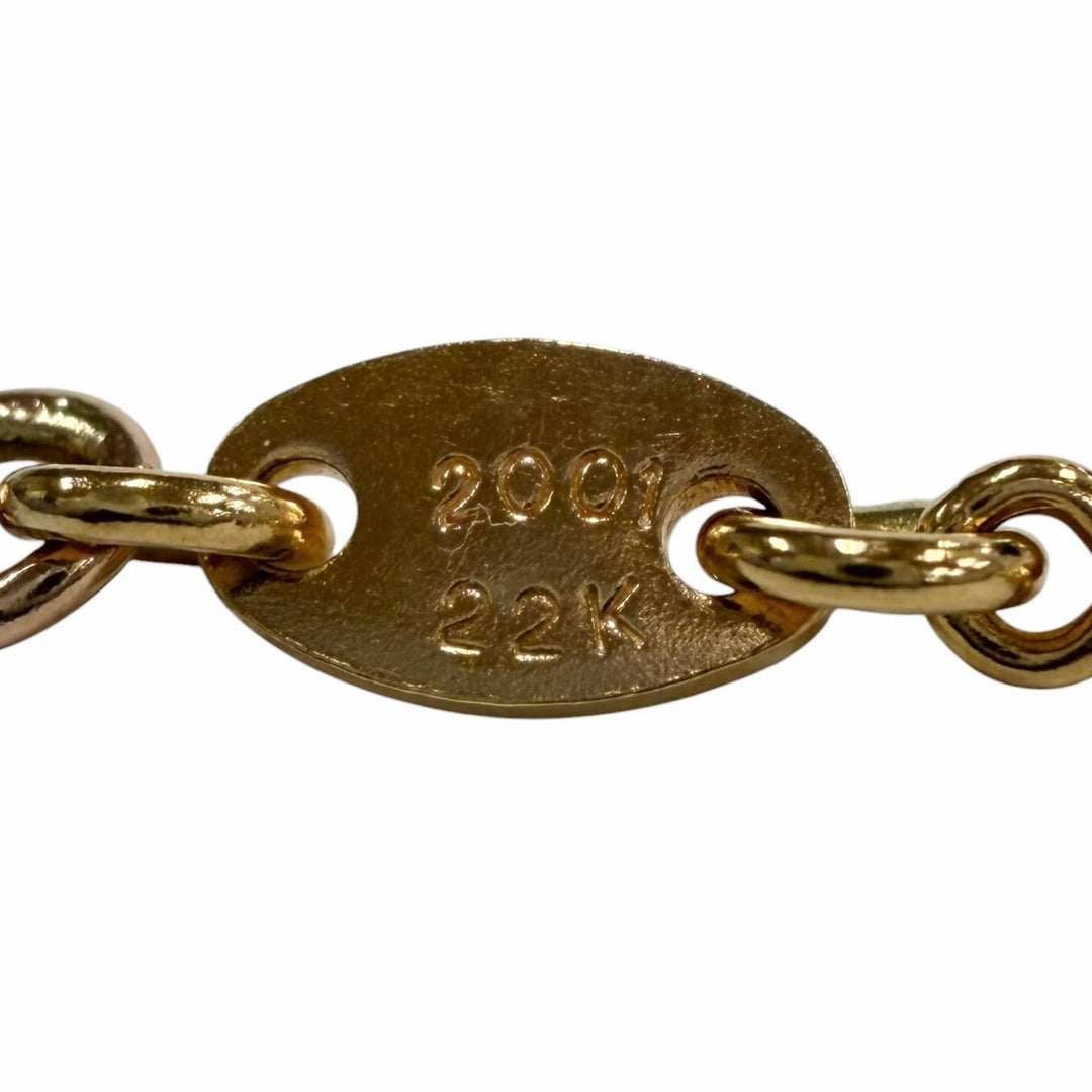 美品▼CHROME HEARTS クロムハーツ 22K NECKCHAIN T16 ツイストチェーン 16インチ ネックレス ゴールド 重量7.4g メンズ アクセサリー