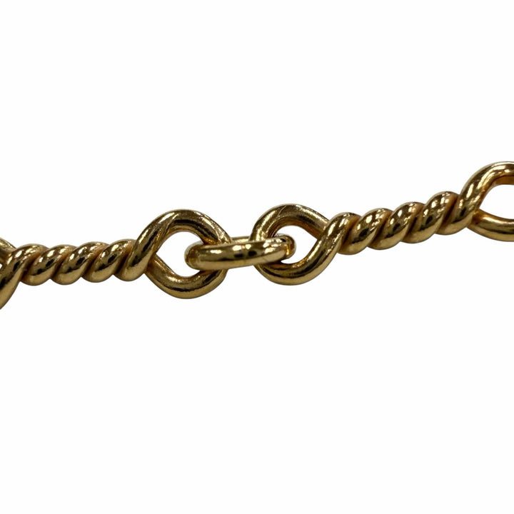 美品▼CHROME HEARTS クロムハーツ 22K NECKCHAIN T16 ツイストチェーン 16インチ ネックレス ゴールド 重量7.4g メンズ アクセサリー