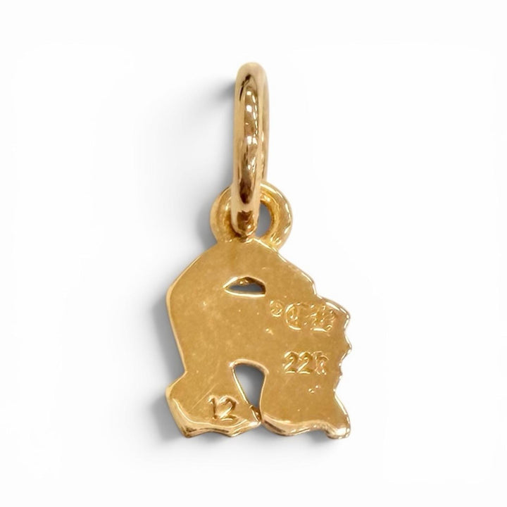 極美品△CHROME HEARTS クロムハーツ STACK ALPHABET N 22K スタック チャーム アルファベット ペンダントトップ イニシャル N 重量1.1g