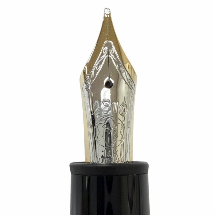 極美品□MONTBLANC モンブラン ヴィンテージ マイスターシュテュック 146 ペン先14K Bニブ 万年筆 ブラック ゴールド 西ドイツ製 メンズ
