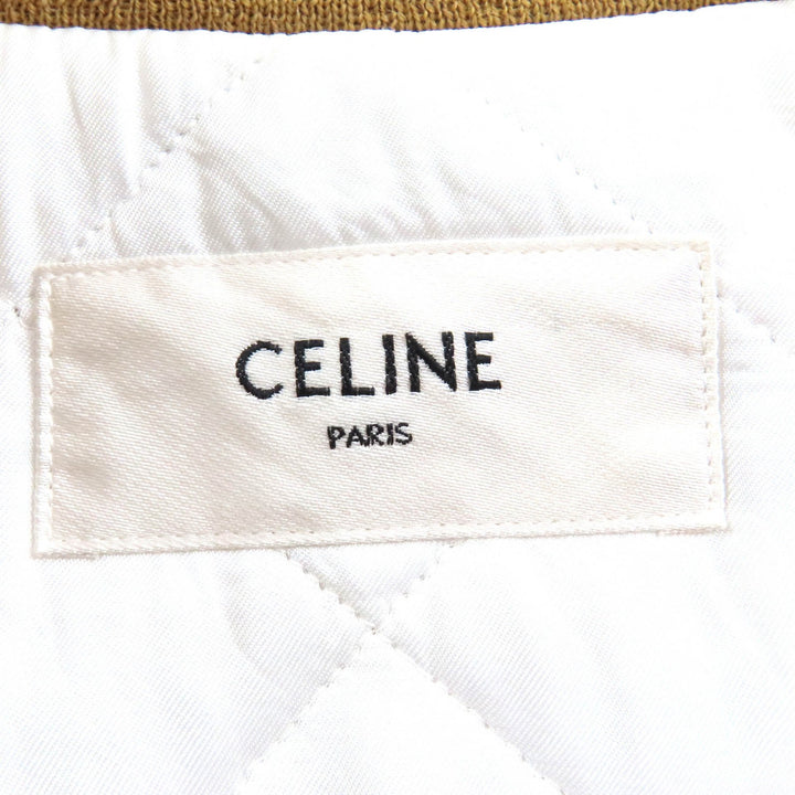極美品△CELINE セリーヌ 2W635497M Lucky lovers ラッキー ラヴァーズ テディ ジャケット スタジャン ブルゾン ゴールド 34 伊製 正規品