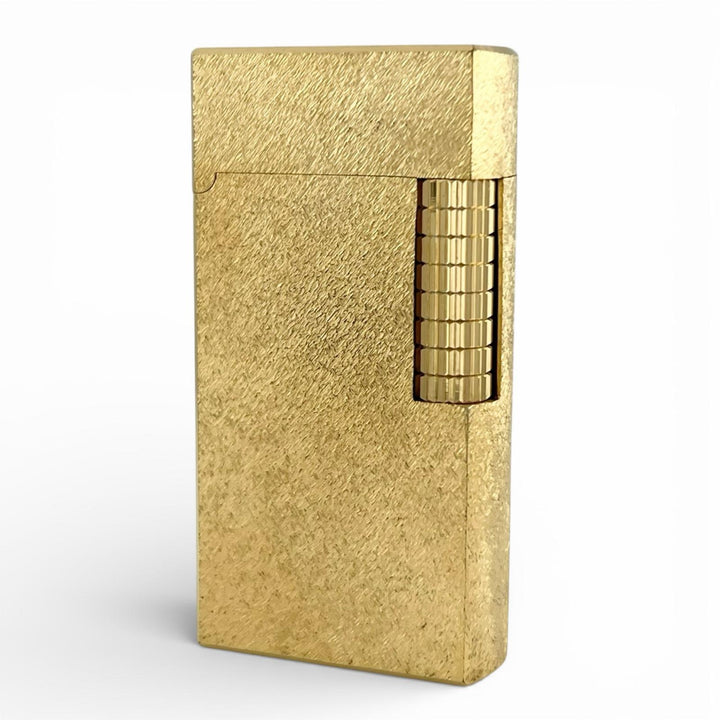美品▲Dunhill ダンヒル ダンヒル 70 希少 ロゴ刻印 ローラー式 喫煙具 ガス ライター ゴールド ケース付き イングランド製 着火確認済み