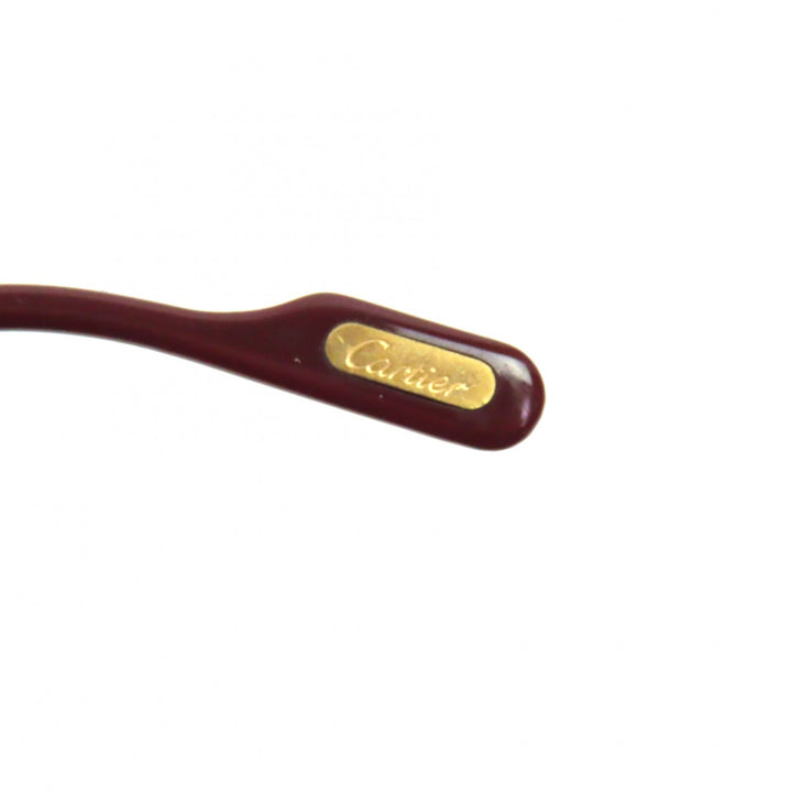 極美品▼Cartier カルティエ ヴィンテージ サントス ドゥ カルティエ ツーブリッジ ティアドロップ サングラス ゴールド ボルドー メンズ