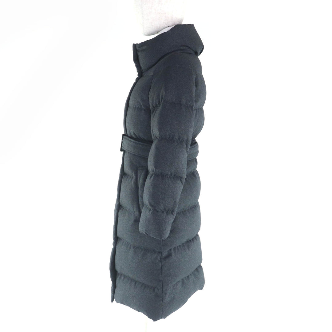 極美品★Mackintosh マッキントッシュ ベルト付 スタンドカラー比翼仕立て ダウンコート アウター ダークグレー 36 正規品 レディース