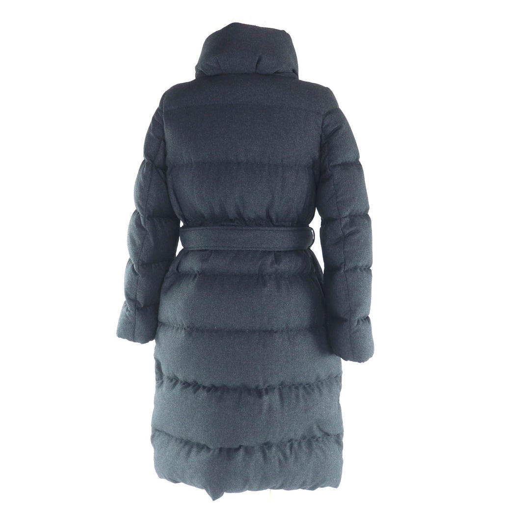 極美品★Mackintosh マッキントッシュ ベルト付 スタンドカラー比翼仕立て ダウンコート アウター ダークグレー 36 正規品 レディース